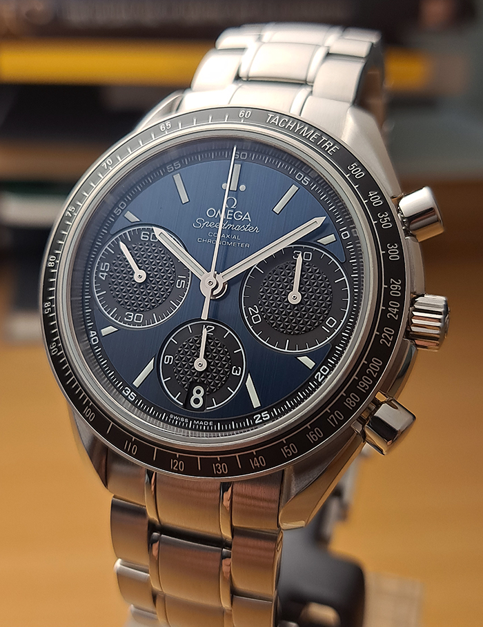 BLUE Omega Speedmaster Racing Co-Axial Chronometer Ref. 326.30.40.50.03.001